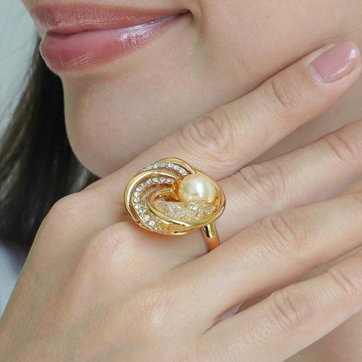 CC01481 Ring 18K Gold Plated Copper Crystal