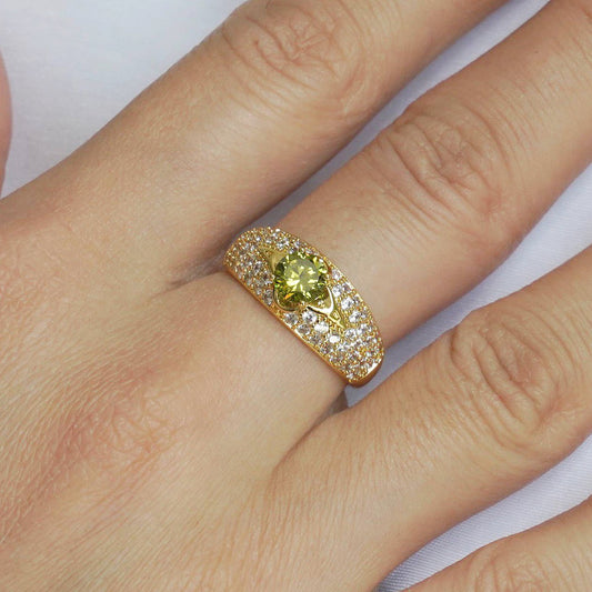 CC01511 Ring 18K Gold Plated Copper Cubic Zirconia