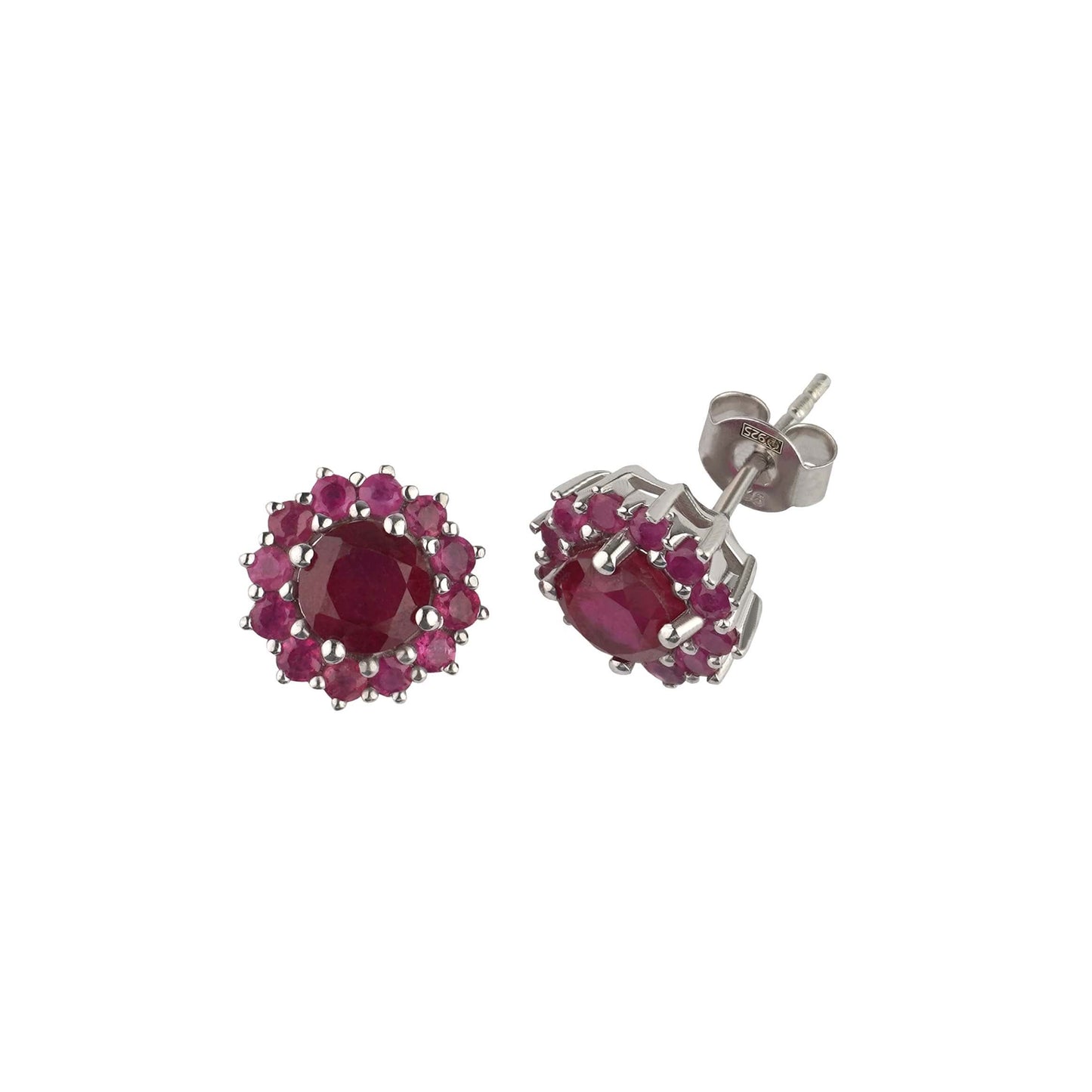 SZ10961 Earrings Silver 925 Ruby Longido