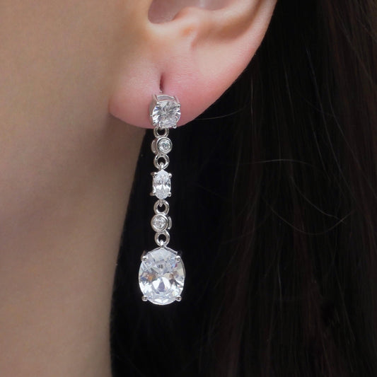 SZ11153 Earrings Silver 925 Cubic Zirconia