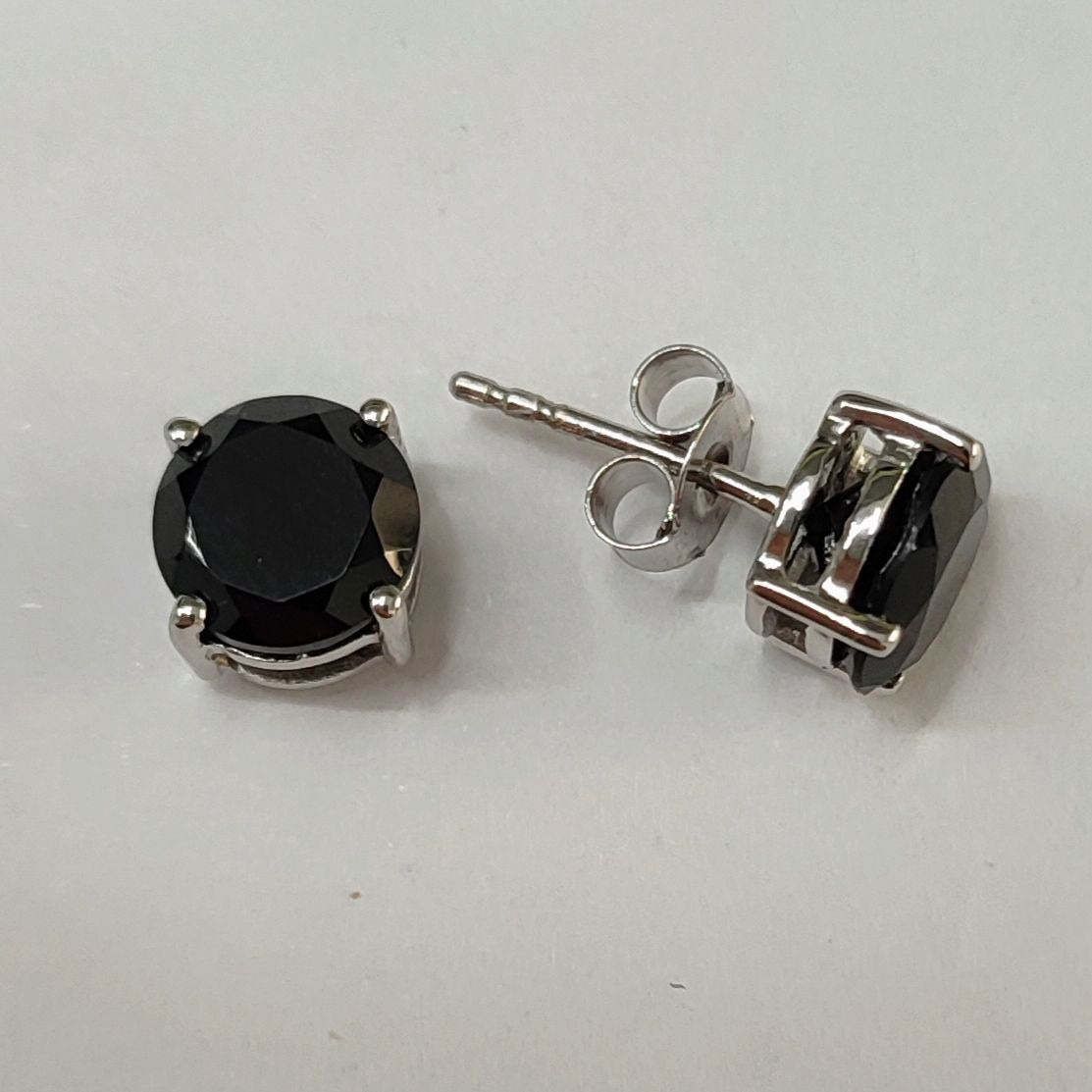 SZ13057 Earrings Silver 925 Black Spinel