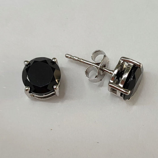 SZ13057 Earrings Silver 925 Black Spinel