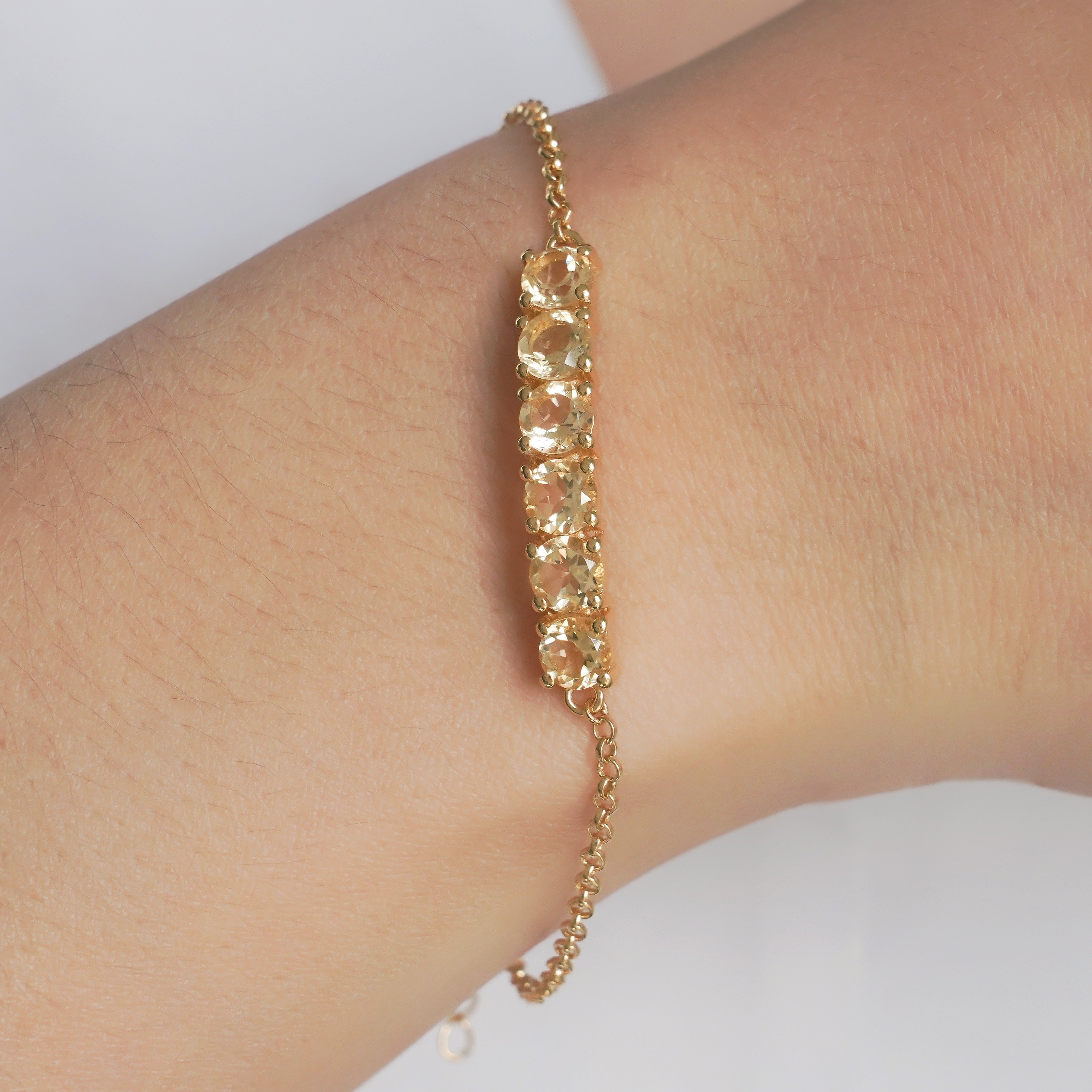 SZ16592 Bracelet Silver 925 Citrine (Gold Plated)