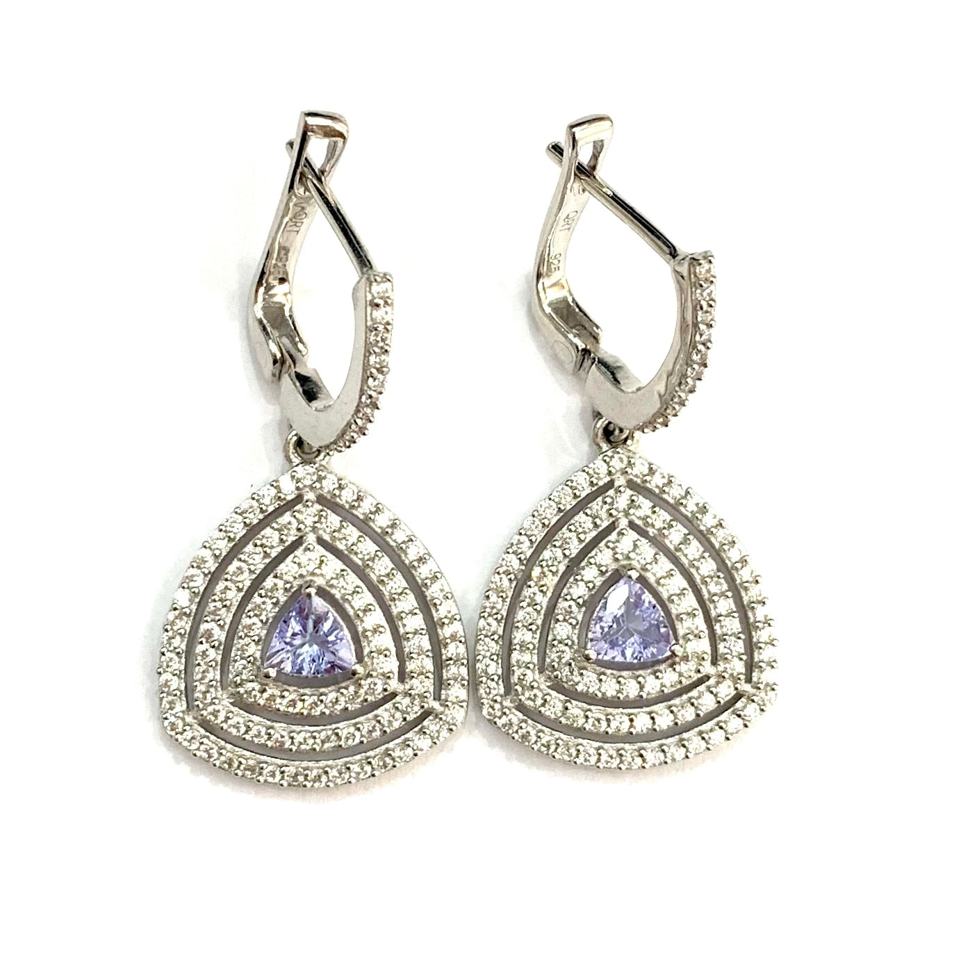 SZ10217 Earrings Silver 925 Tanzanite White cubic zirconia