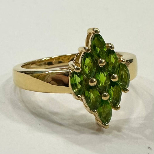 SZ16942 Ring Silver 925 Chrome Diopside (Gold Plated)