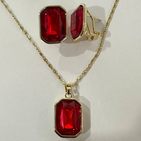 CC02573 Комплект 750 пробы, желтое золото, ювелирный, Кристалл