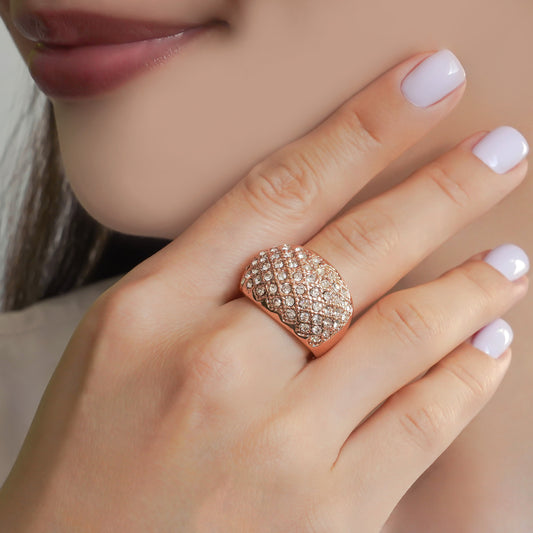 CC00480 Ring Alloy Crystals 18K Rose Gold Plated