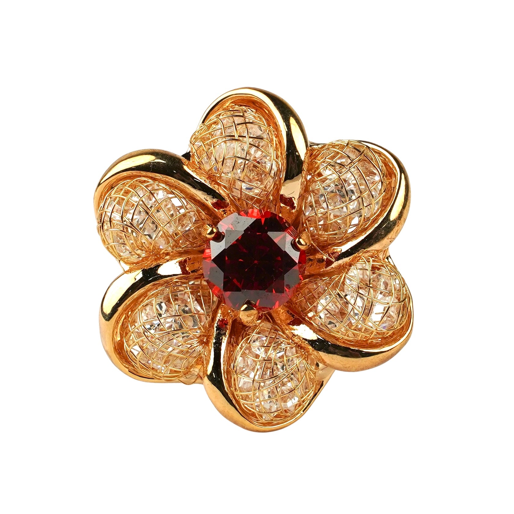CC00575 Ring Alloy Crystals 18k gold plated
