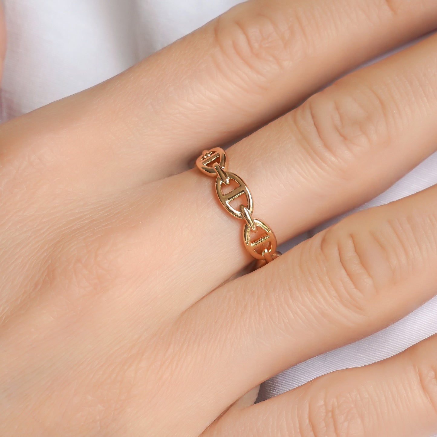 CC00689 Ring 18K oltin bilan qoplangan Mis