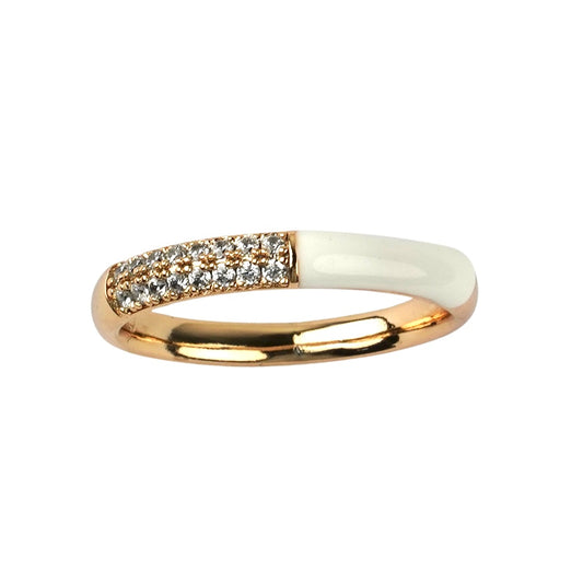 CC00717 Ring 18K Gold Plated Brass Cubic Zirconia