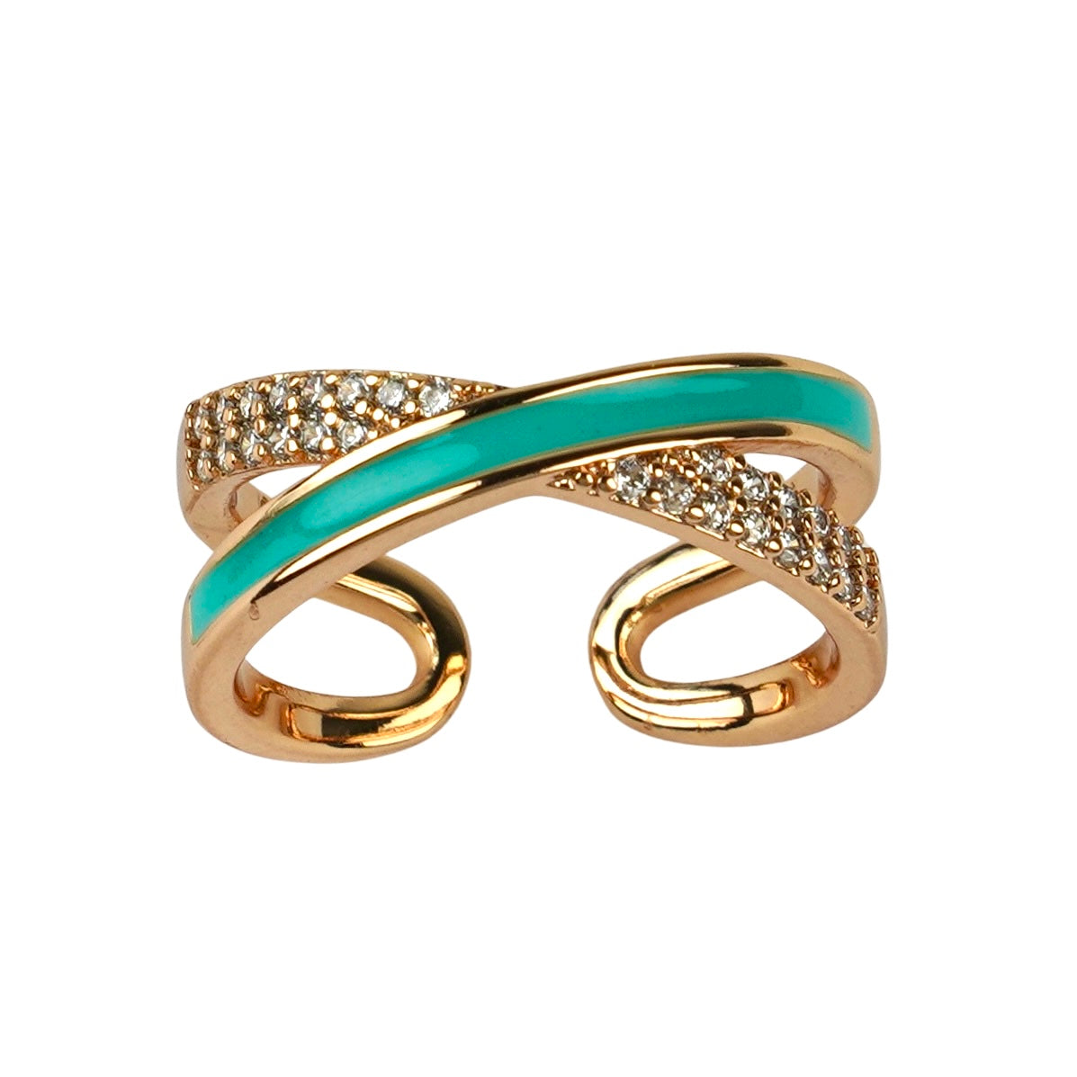 CC00741 Ring 18K Gold Plated Copper Cubic Zirconia