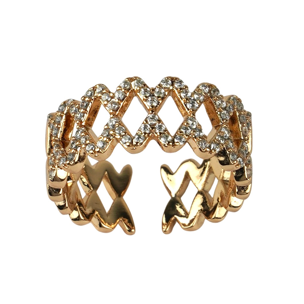 CC00746 Ring 18K gold plated Copper cubic zirconia