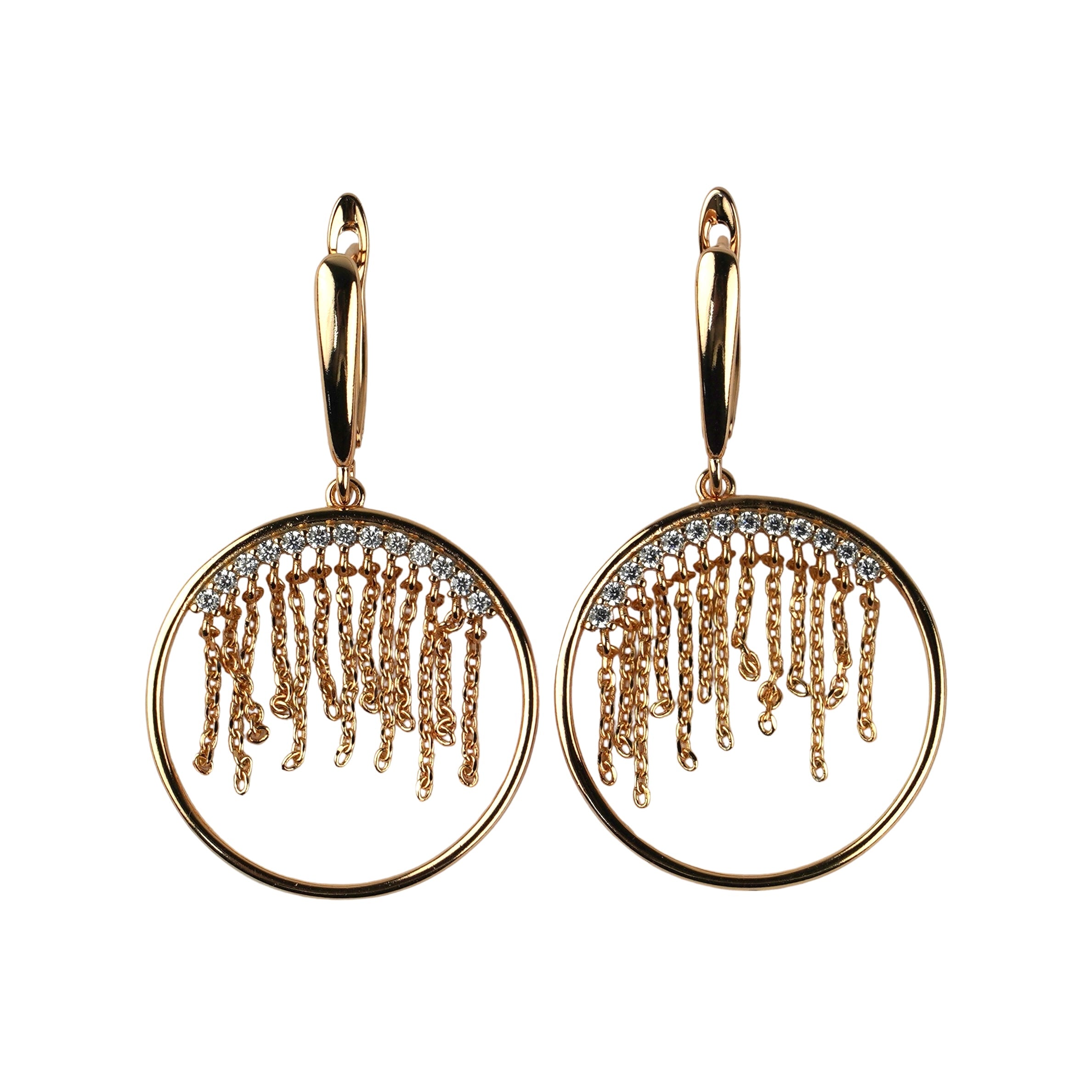 CC00802 Earrings 18K Gold Plated Copper Cubic Zirconia