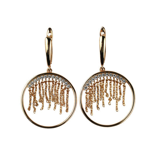 CC00802 Earrings 18K Gold Plated Copper Cubic Zirconia