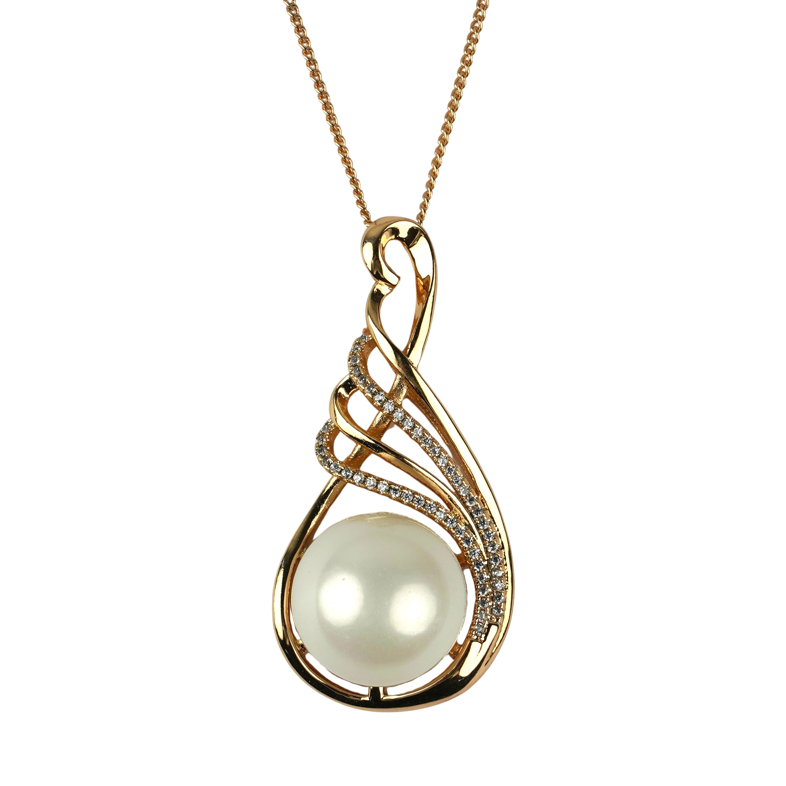 CC00818 marjonlarni 18K oltin bilan qoplangan mis kubik sirkoniya va simulyatsiya qilingan marvaridlar