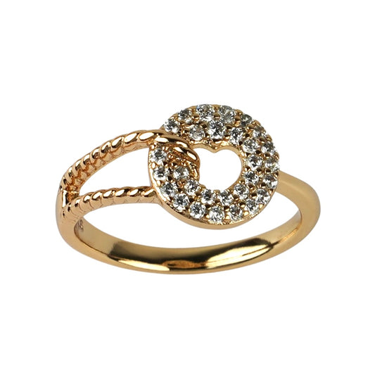 CC00847 Ring 18K Gold Plated Brass Cubic Zirconia