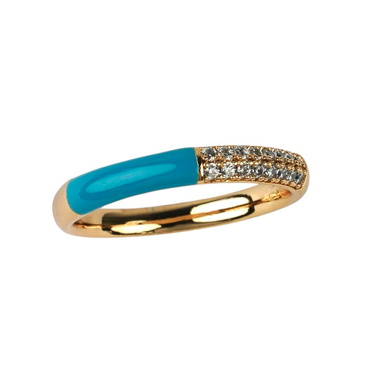 CC00854 Ring 18K Gold Plated Brass Cubic Zirconia