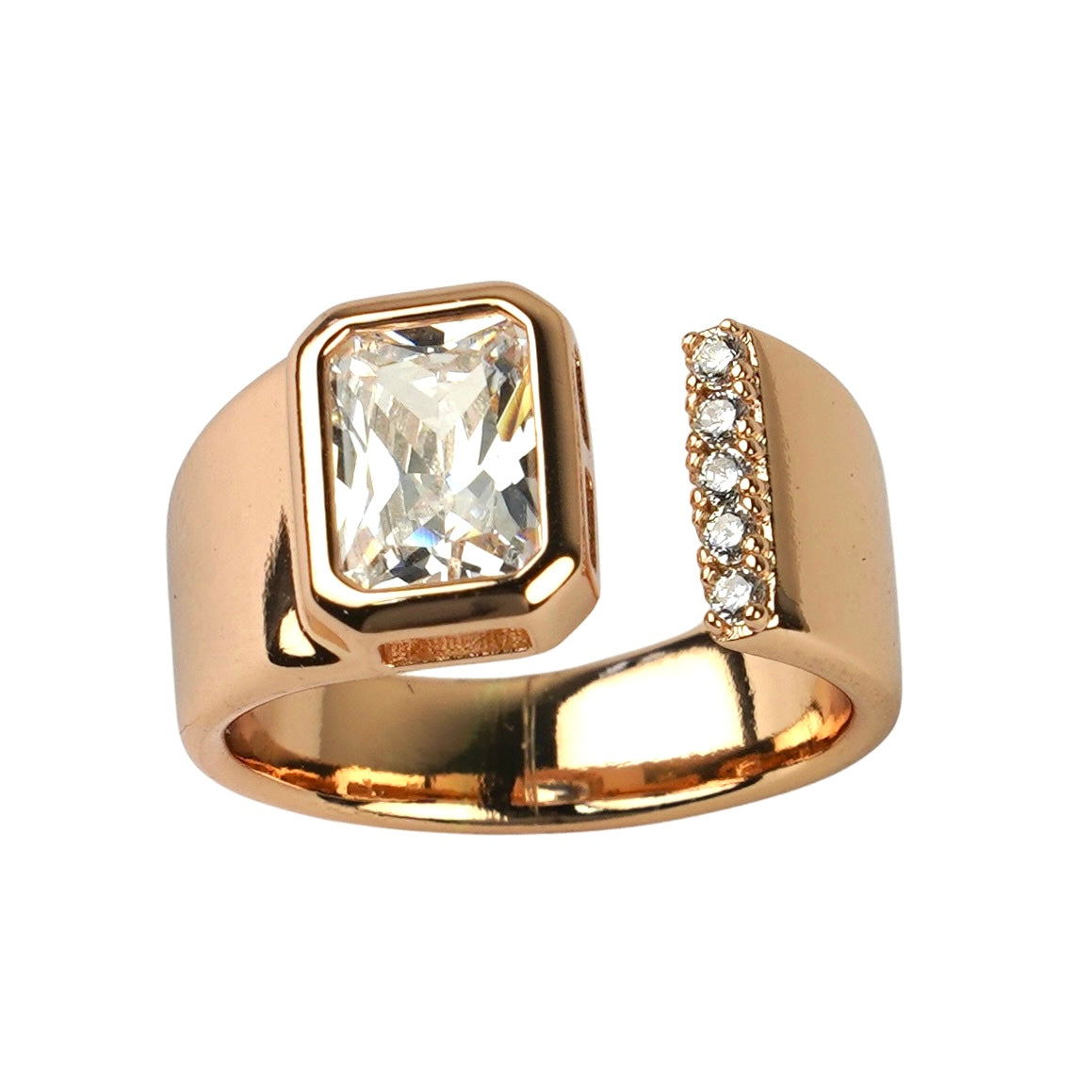 CC00856 Ring 18K Gold Plated Copper Cubic Zirconia