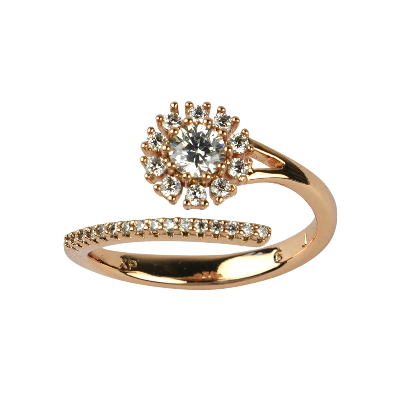 CC00859 Ring 18K Gold Plated Copper Cubic Zirconia