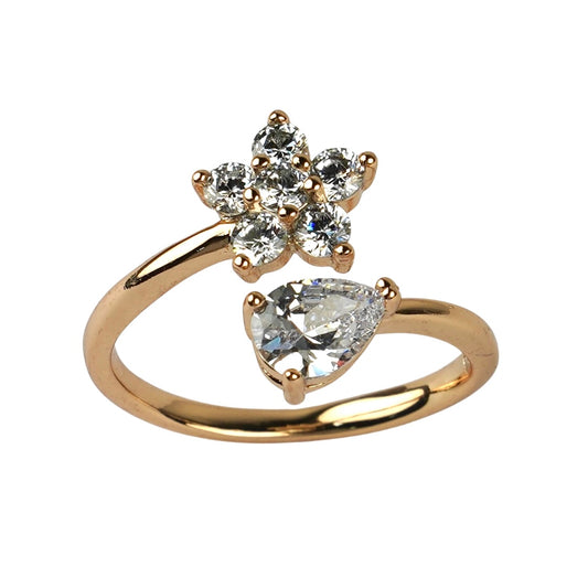 CC00861 Ring 18K Gold Plated Copper Cubic Zirconia