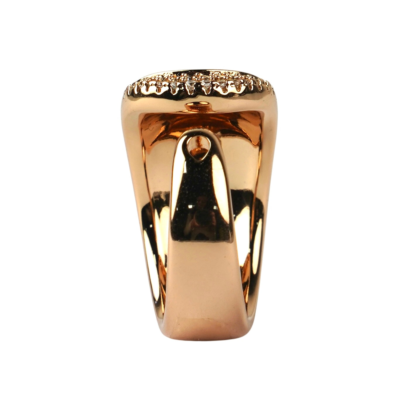 CC00868 Кольцо из 18K позолоченной меди с кубическим цирконием