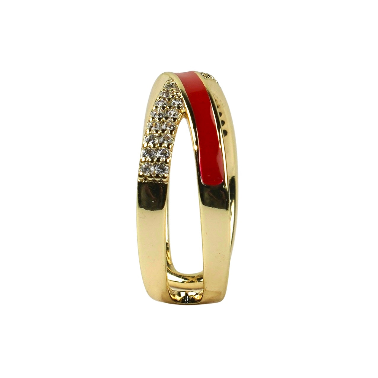 CC00875 Ring 14K Gold Plated Brass Cubic Zirconia