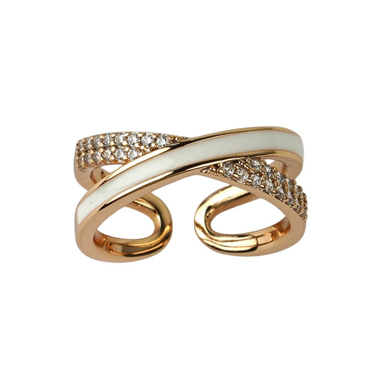 CC00877 Ring 18K Gold Plated Copper Cubic Zirconia