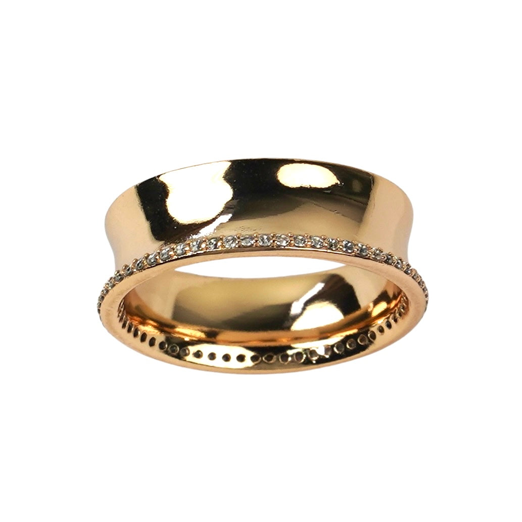 CC00884 Ring 18K Gold Plated Copper Cubic Zirconia