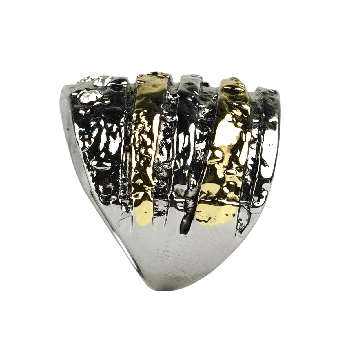 CC00885 Ring White and yellow gold plated 18k Brass cubic zirconia