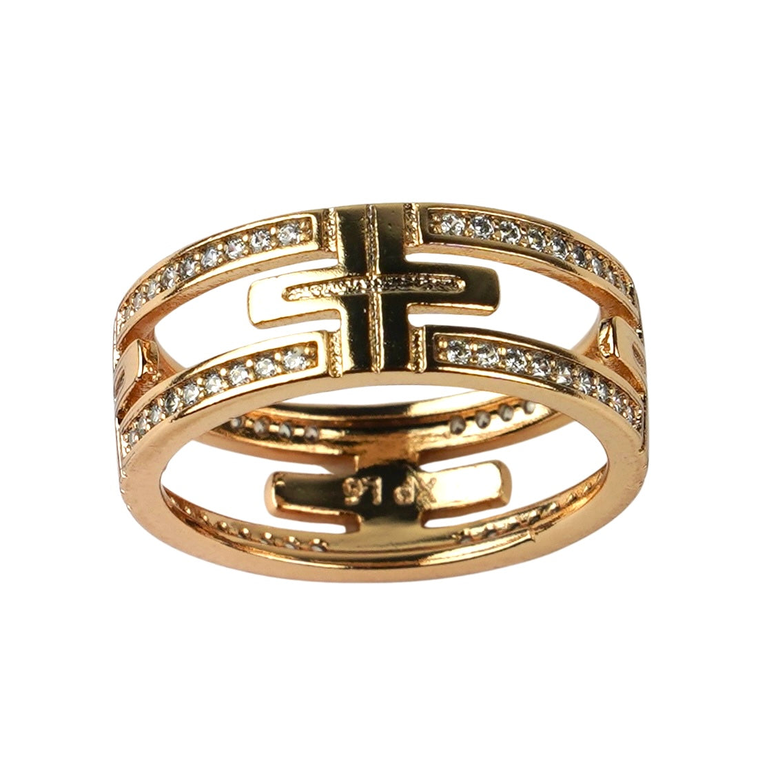 CC00890 Ring 18K Gold Plated Copper Cubic Zirconia