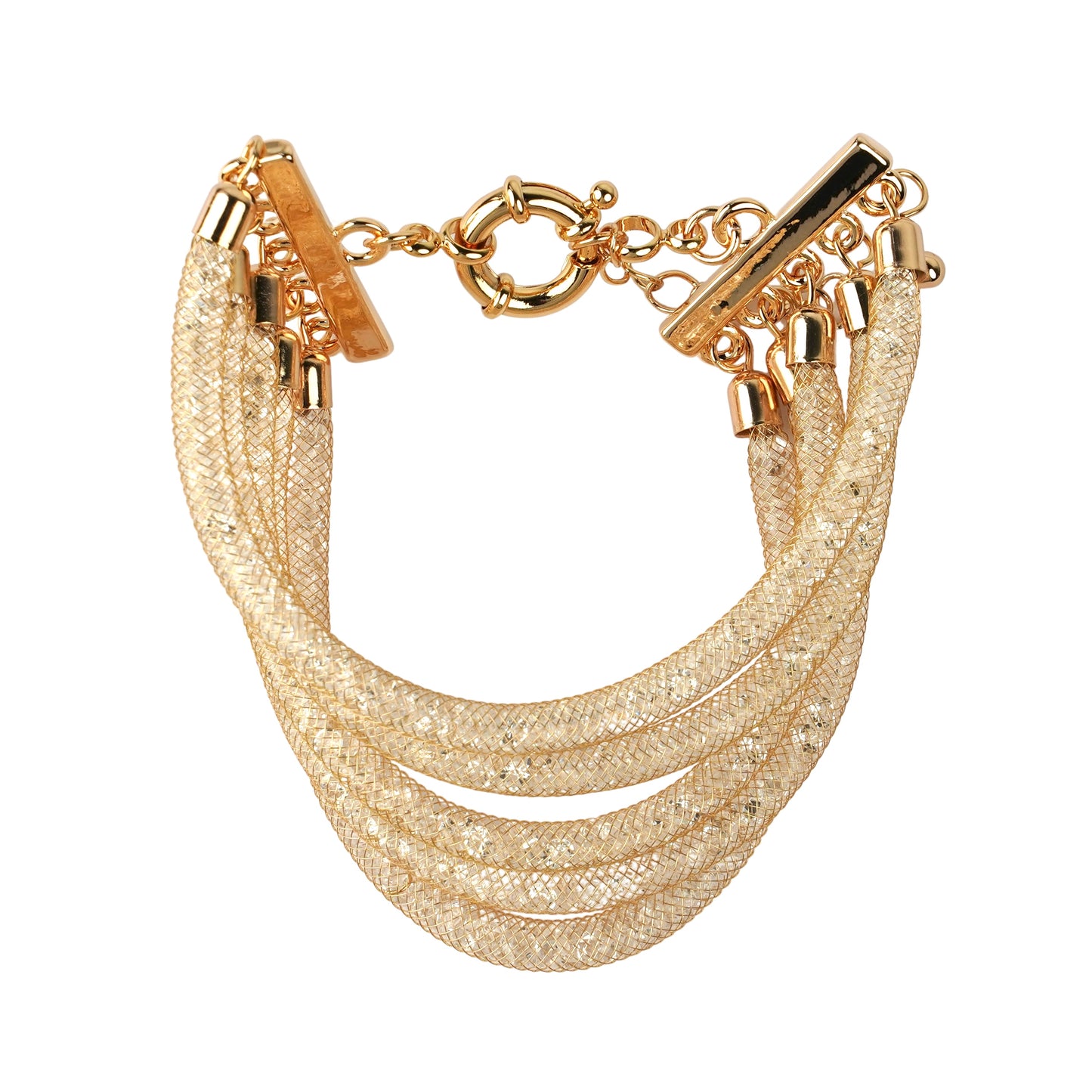 CC00902 Bracelet 18K Gold Plated Copper Crystal