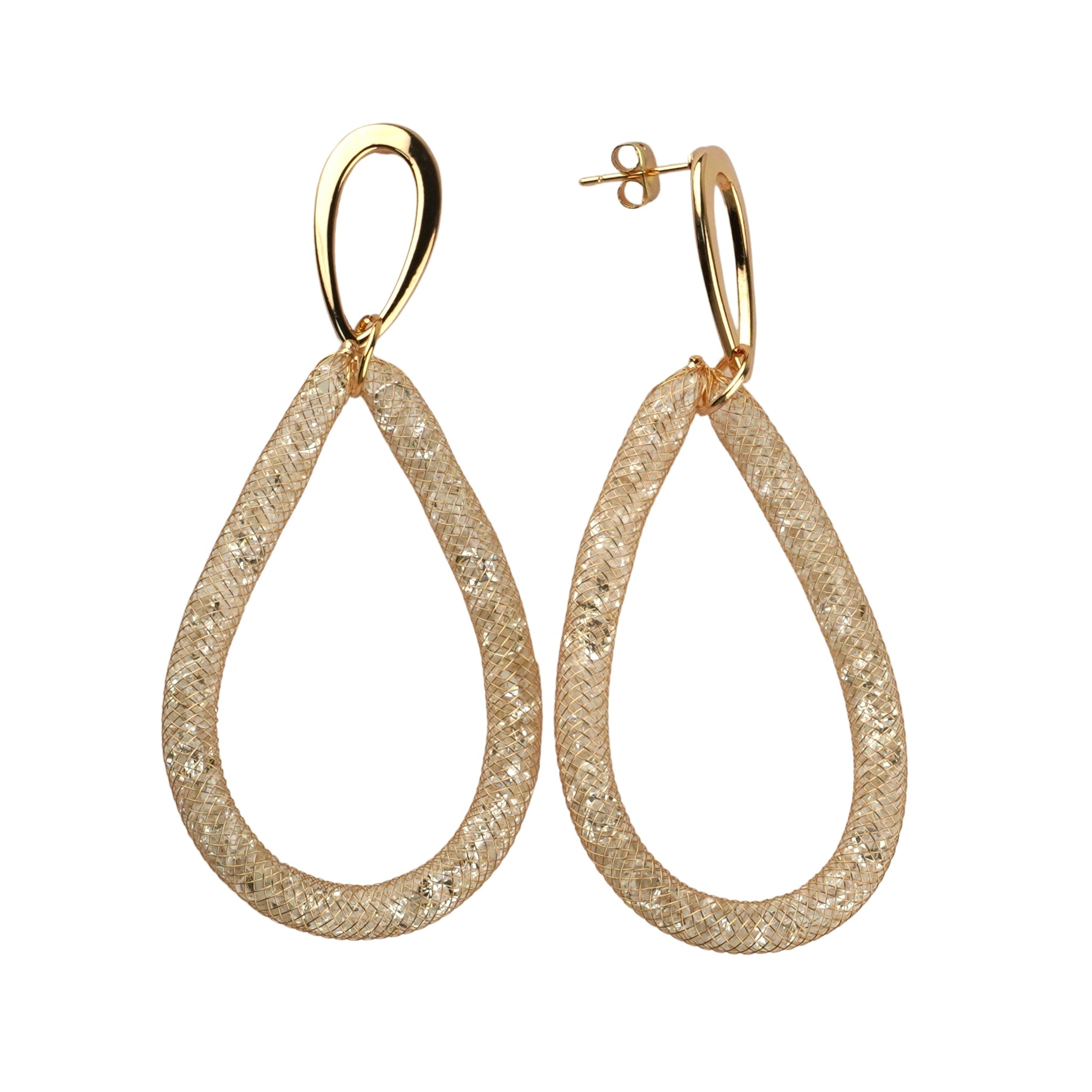 CC00918 Earrings 18K Gold Plated Copper Crystal