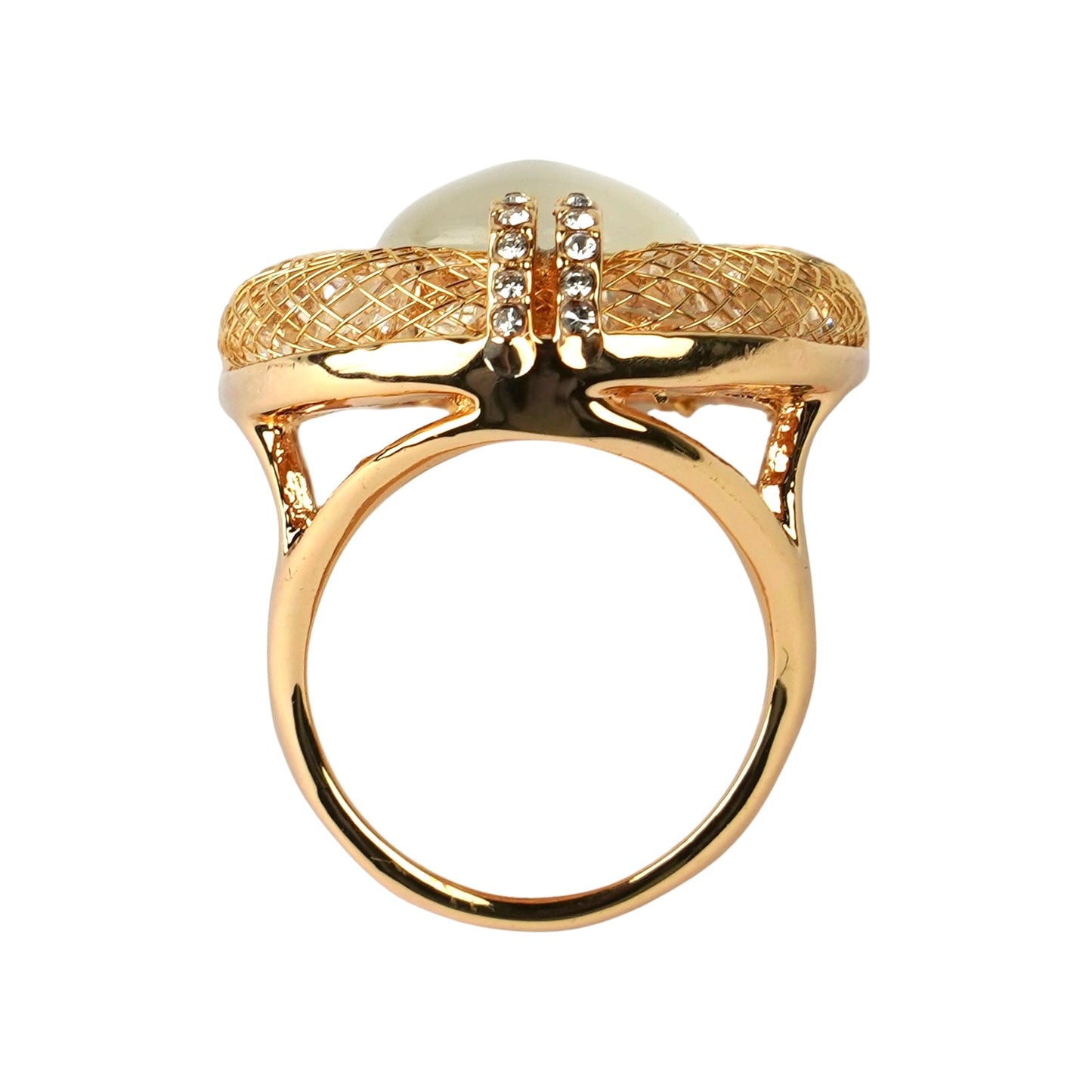 CC00921 Ring 18K Gold Plated Copper Crystal