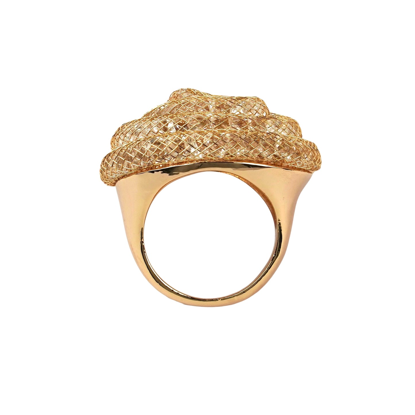 CC00922 Ring 18K Gold Plated Copper Crystal