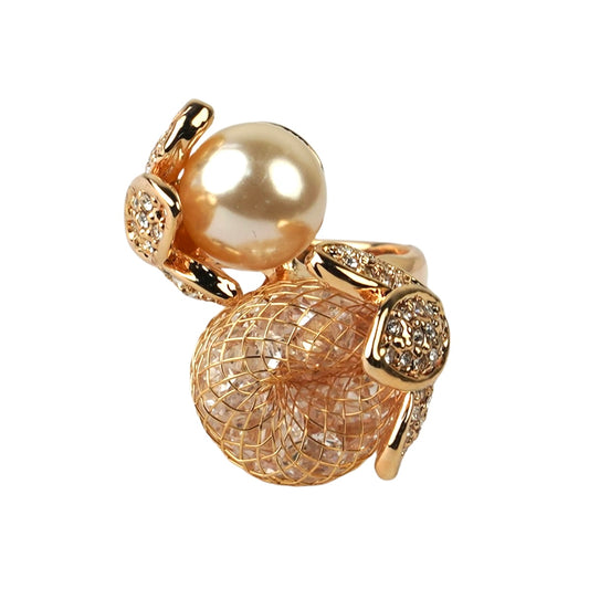 CC00924 Ring 18K Gold Plated Copper Crystal