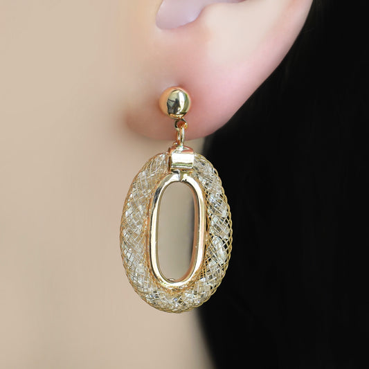 CC00928 Earrings 18K Gold Plated Copper Crystal