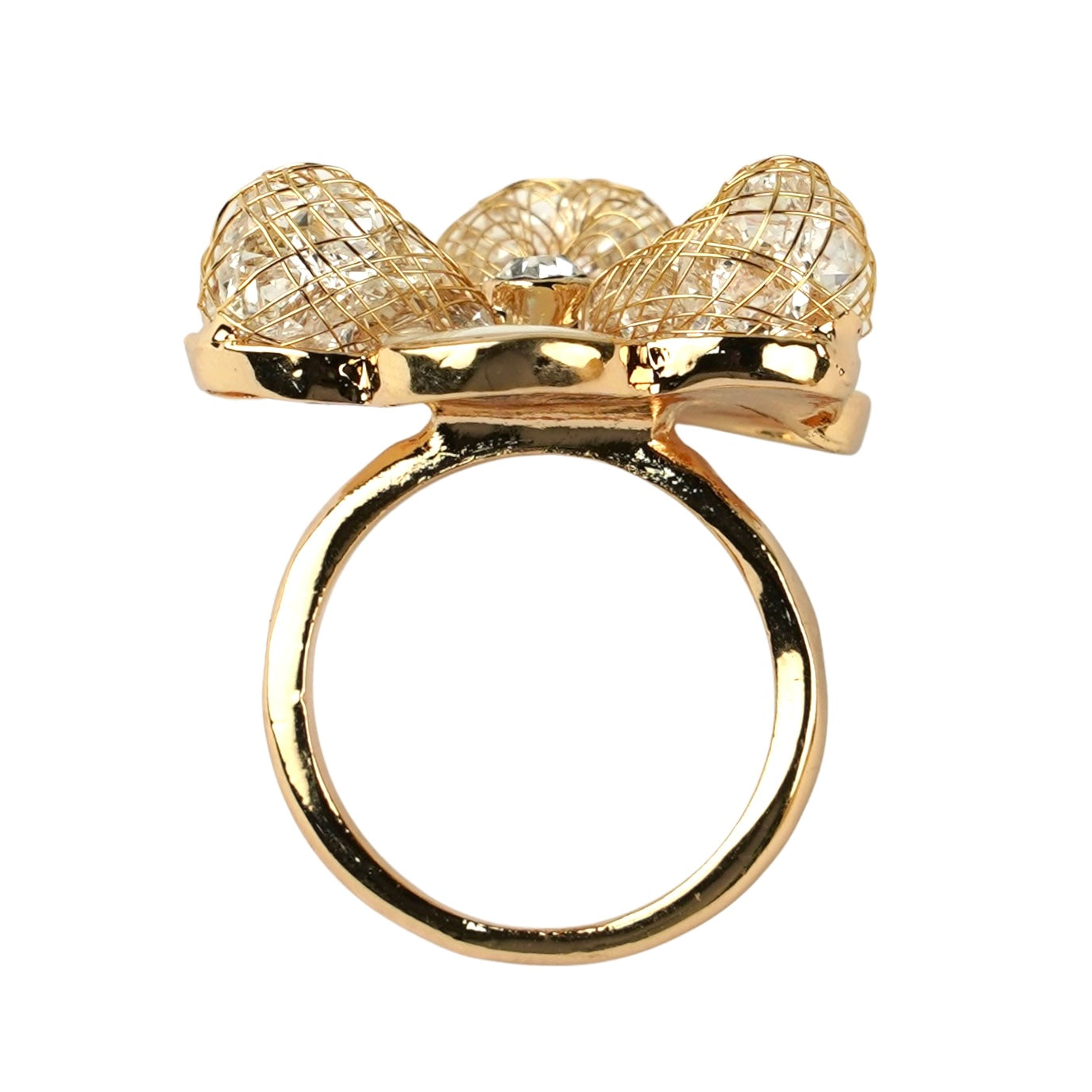 CC00929 Ring 18K Gold Plated Copper Crystal