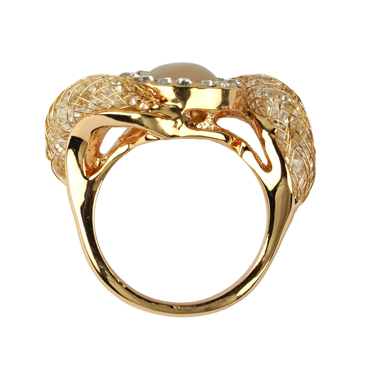 CC00930 Ring 18K Gold Plated Copper Crystal