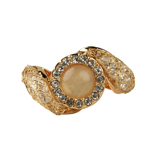 CC00930 Ring 18K Gold Plated Copper Crystal