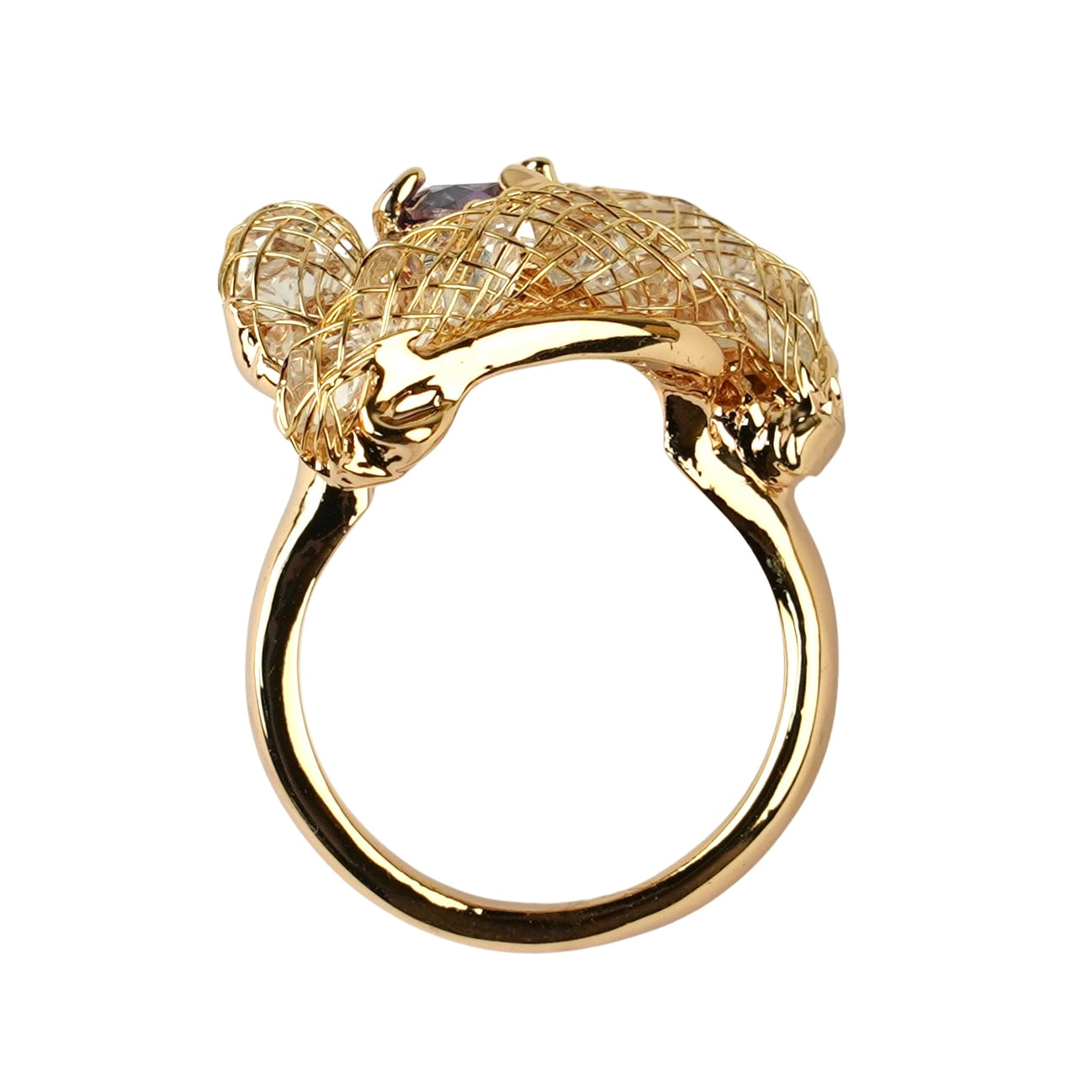 CC00931 Ring 18K Gold Plated Copper Crystal