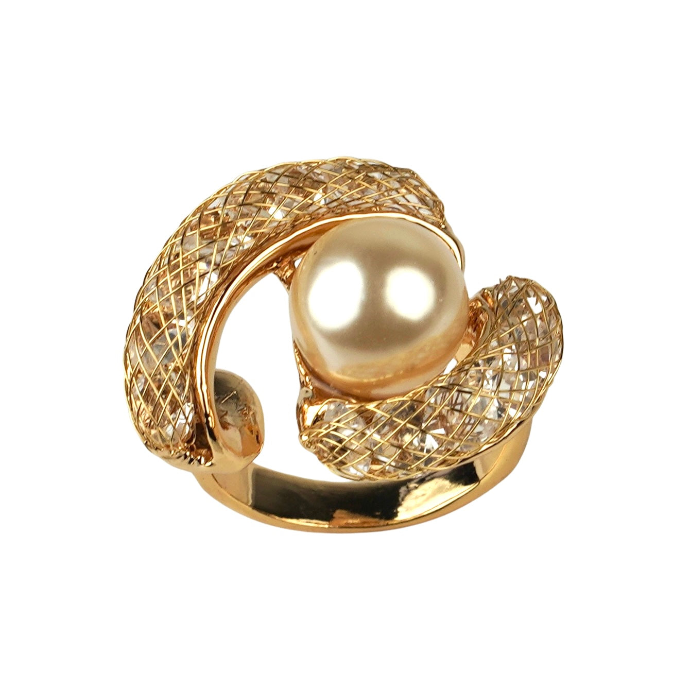 CC00934 Ring 18K Gold Plated Copper Crystal