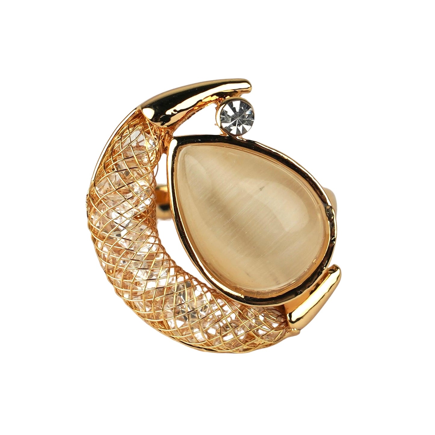 CC00935 Ring 18K Gold Plated Copper Crystal