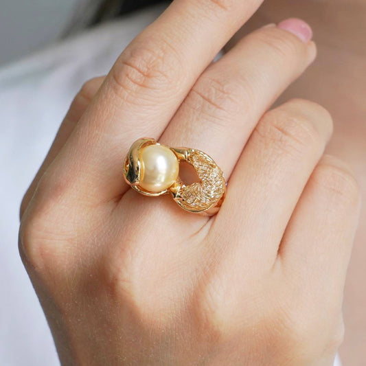 CC00936 Ring 18K Gold Plated Copper Crystal