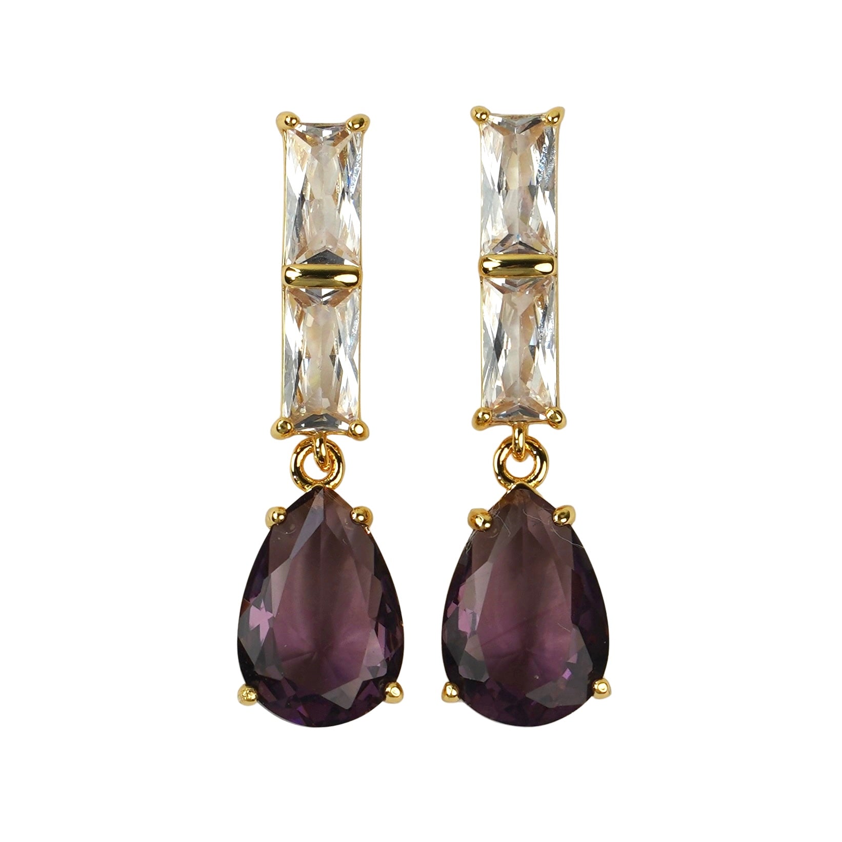 CC00955 Earrings 18K Gold Plated Brass Cubic Zirconia