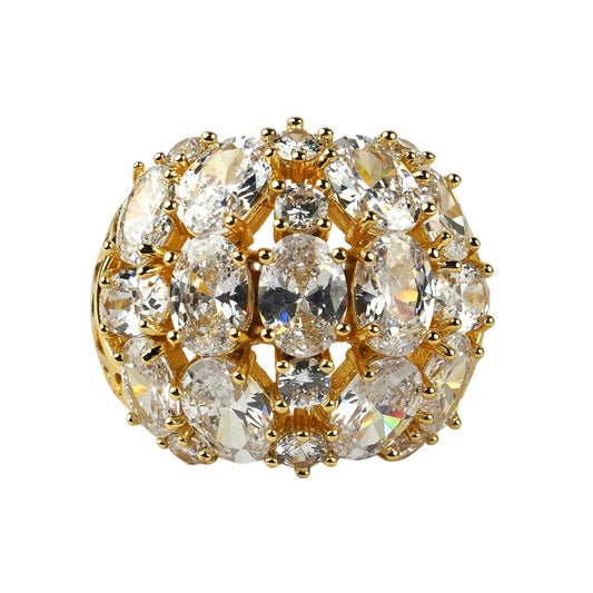 CC00967 Ring 18K Yellow Gold Plated Brass Cubic Zirconia