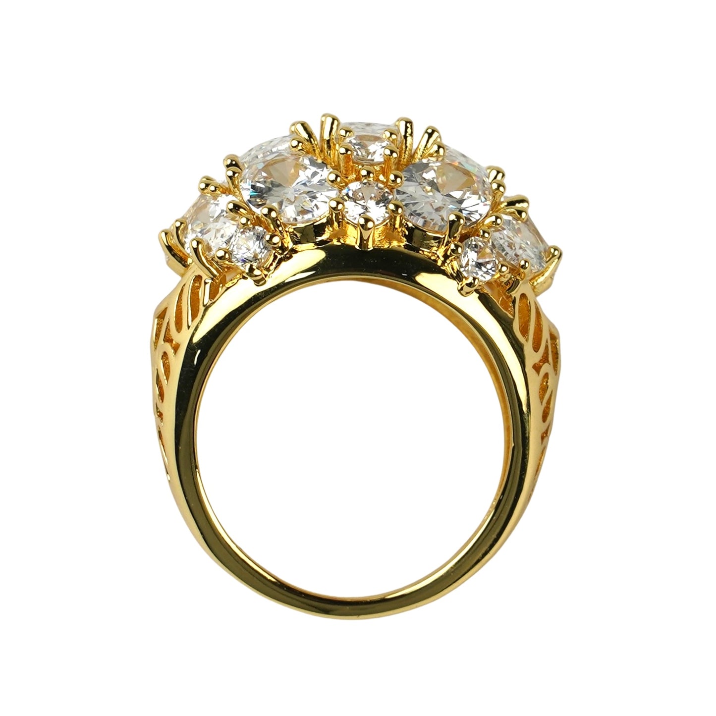 CC00967 Ring 18K Yellow Gold Plated Brass Cubic Zirconia