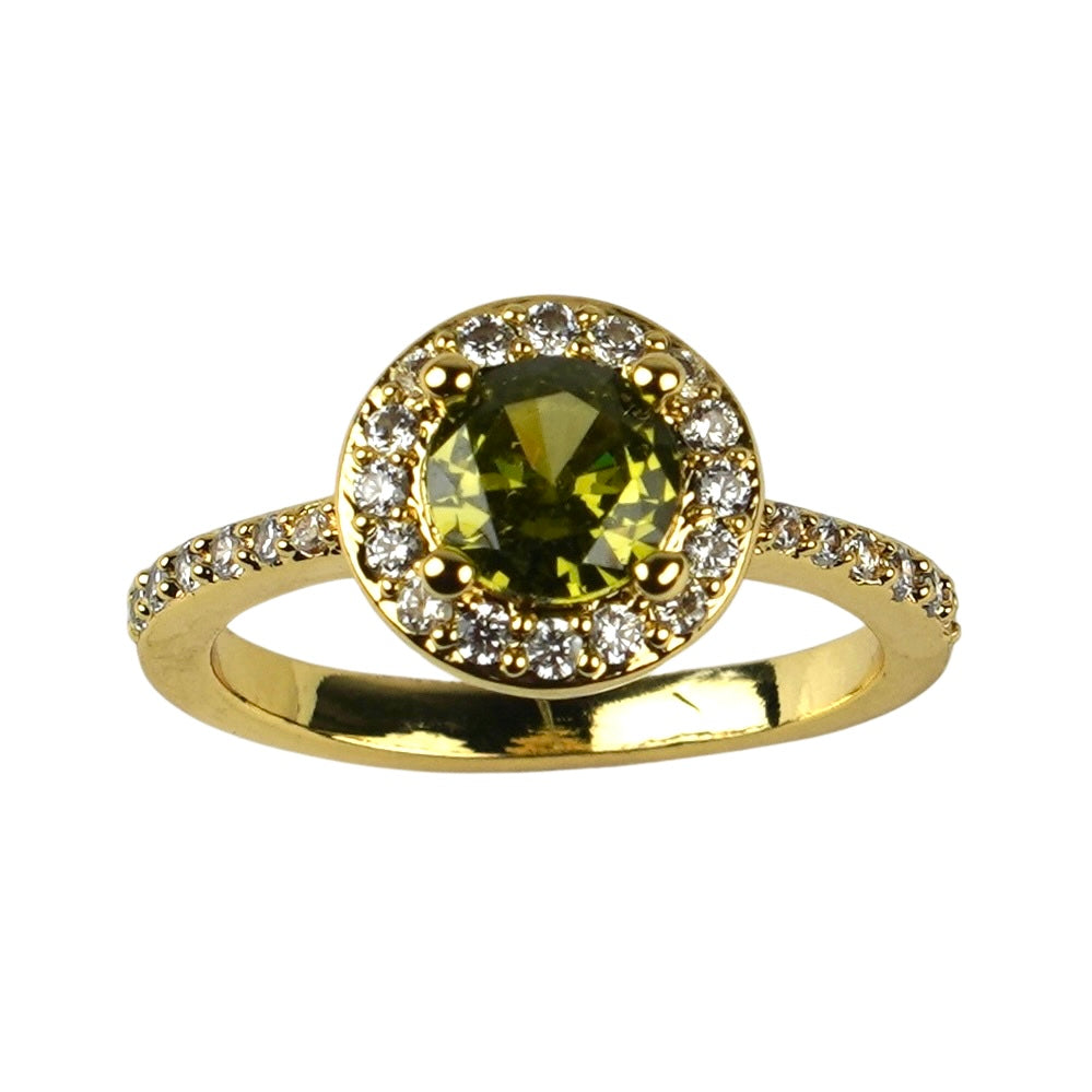 CC00972 Ring 18K Yellow Gold Plated Brass Cubic Zirconia