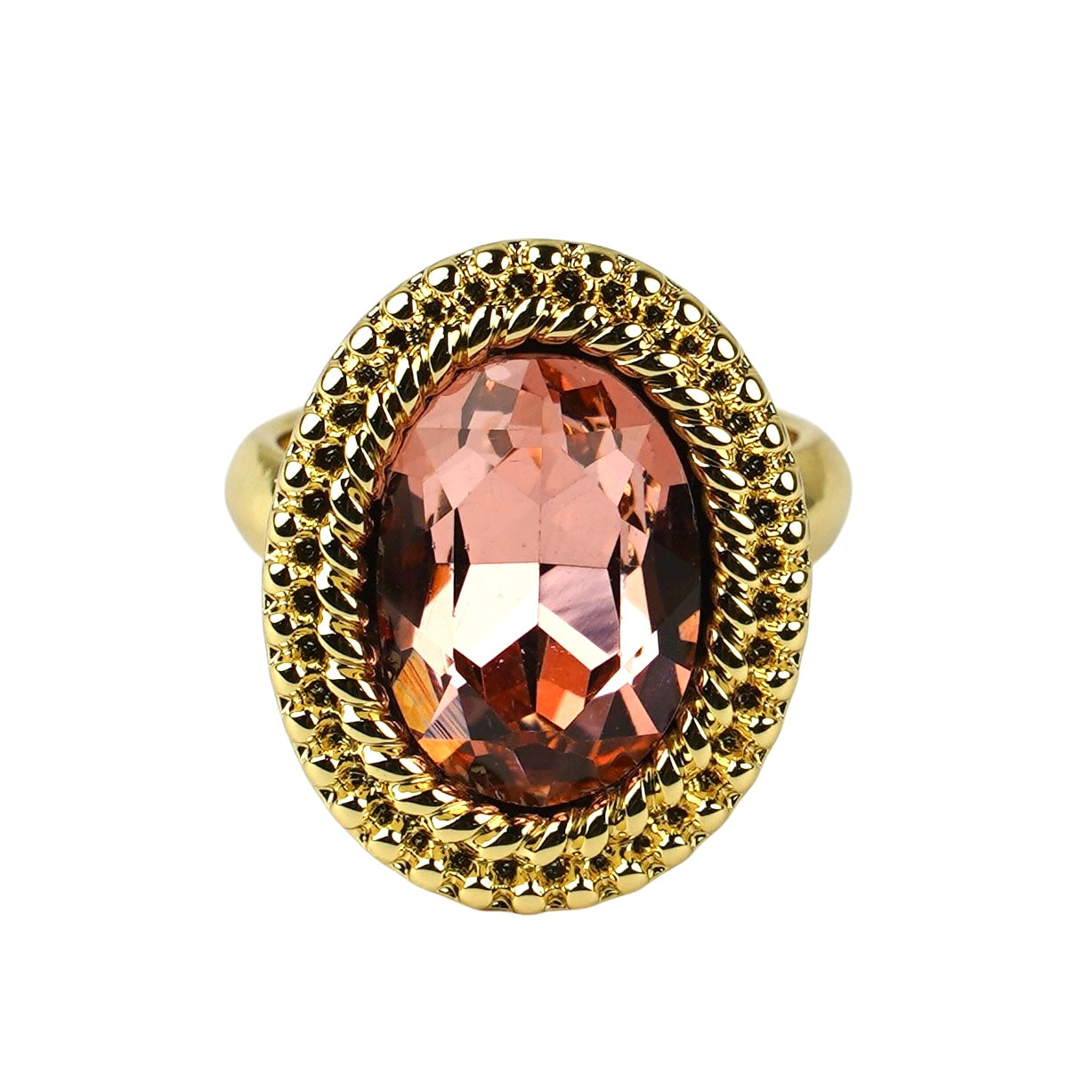 CC01002 Ring 18K Yellow Gold Plated Alloy Crystal