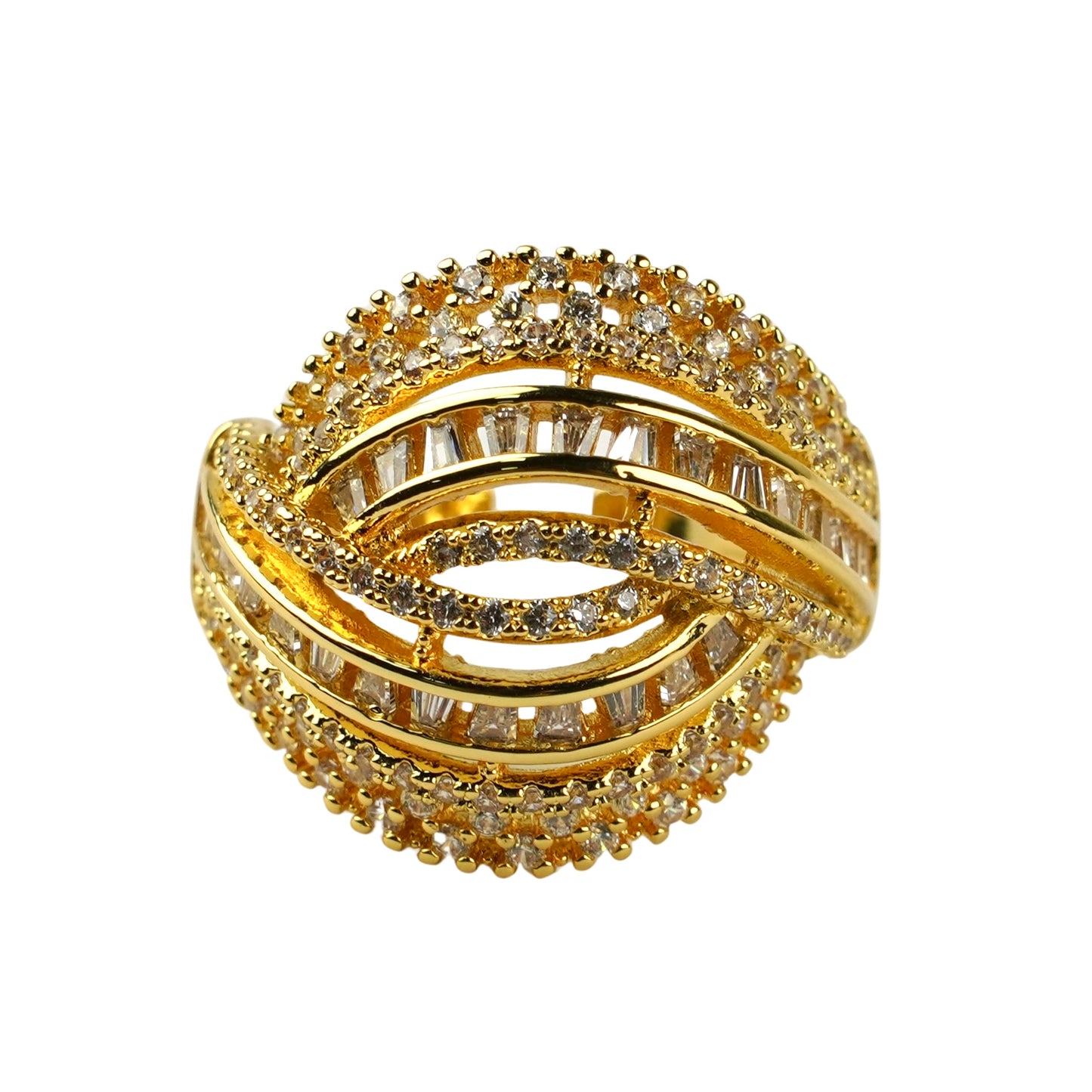 CC01013 Ring 18k yellow gold plated Copper Cubic Zirconia