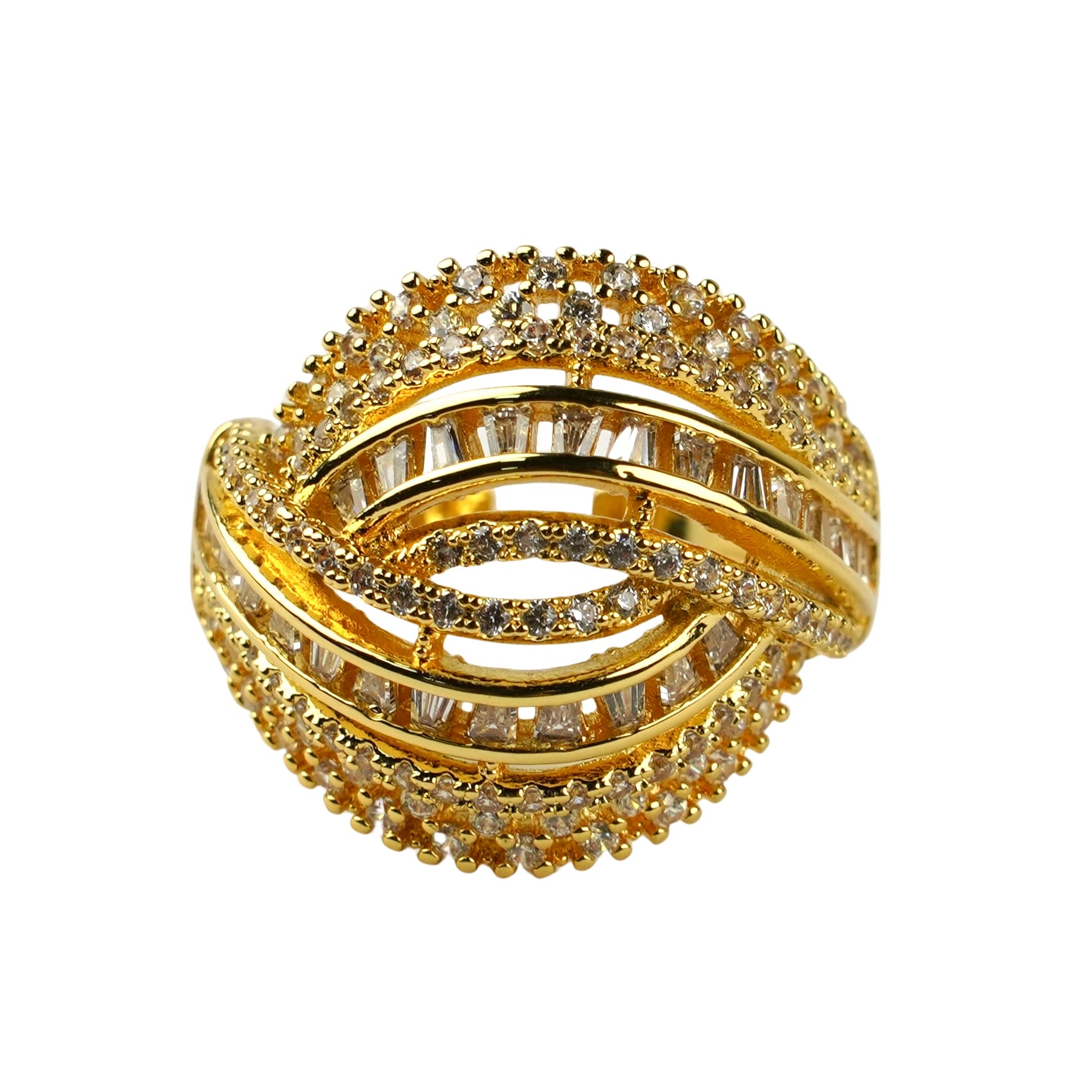 CC01013 Ring 18k yellow gold plated Copper Cubic Zirconia